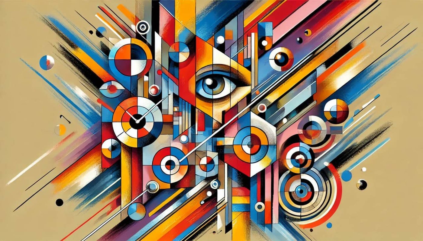 Colourful vibrant abstract artwork in the style of AI generated images